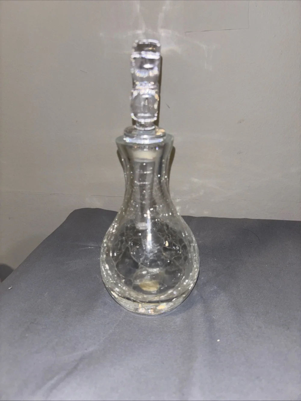 Clear Glass Decorative Decanter with Floral Stopper